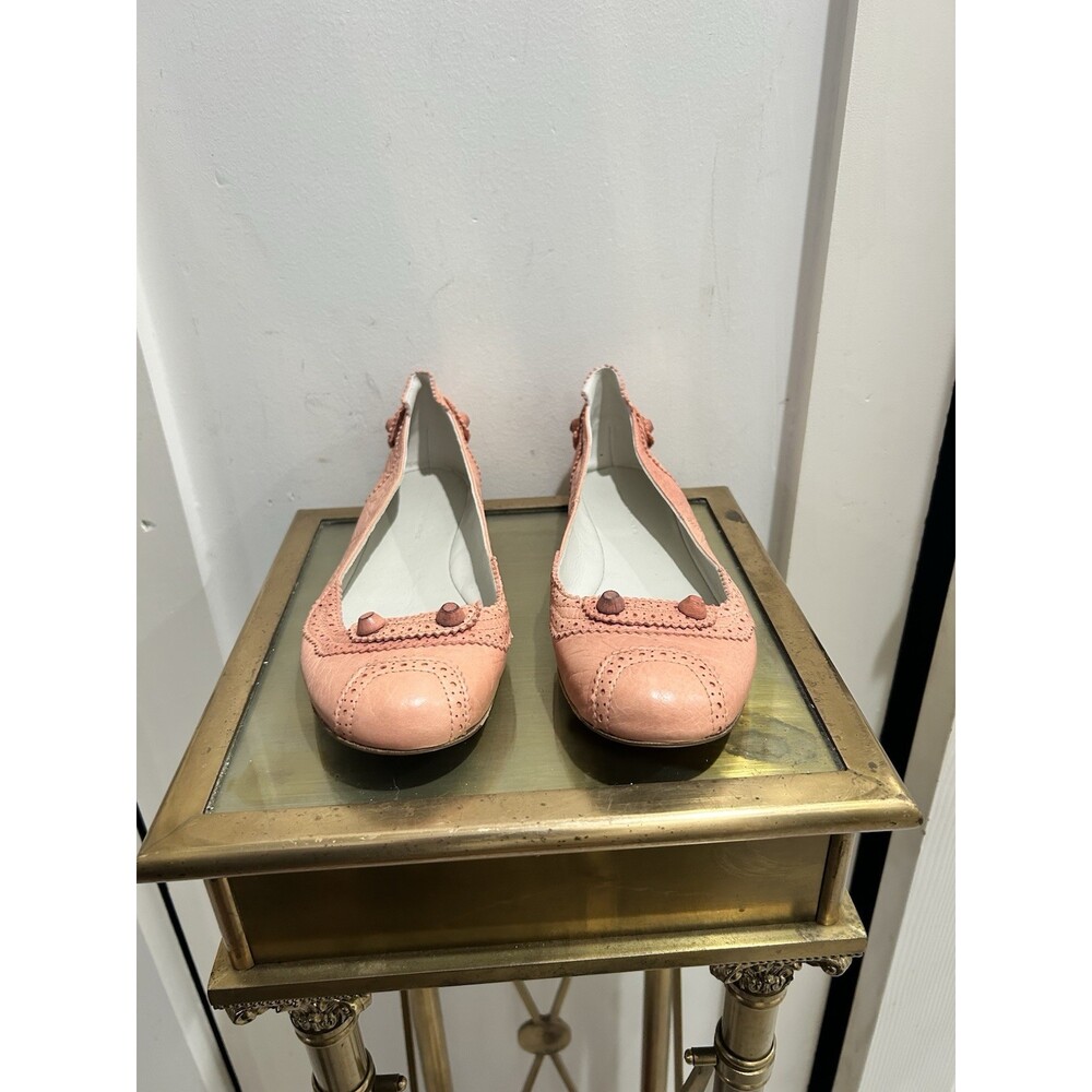 Balenciaga Paris Pink Leather "Motocross City" Ballet Flats - Picture 3 of 5